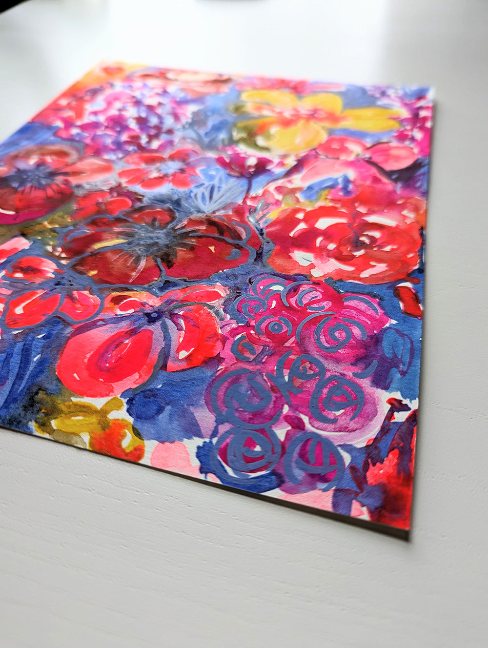 Neon Floral #4 - Original Painting by Briana Feola