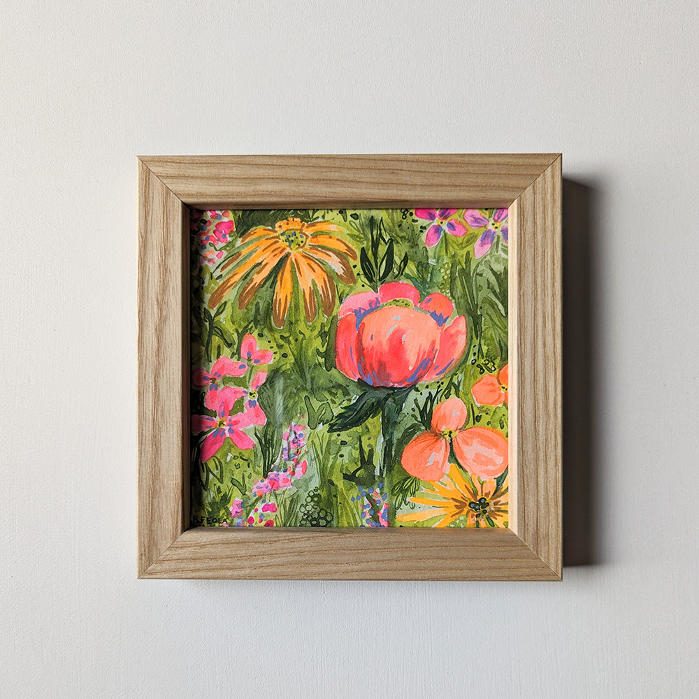 Mini Neon Florals - Original Paintings by Briana Feola