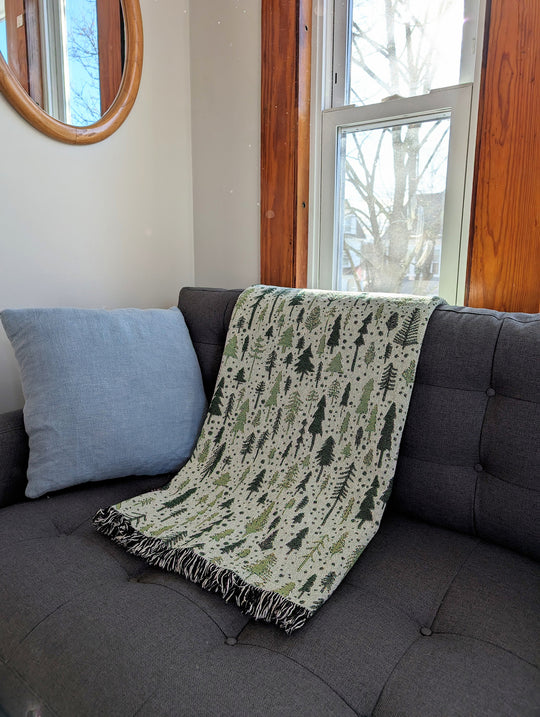 Pine Trees Woven Blanket by Brainstorm - Limited Edition of 1