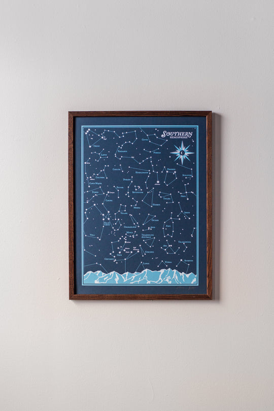 Southern Hemisphere Star Chart Print by Brainstorm - Night Sky Poster - Starry Night!