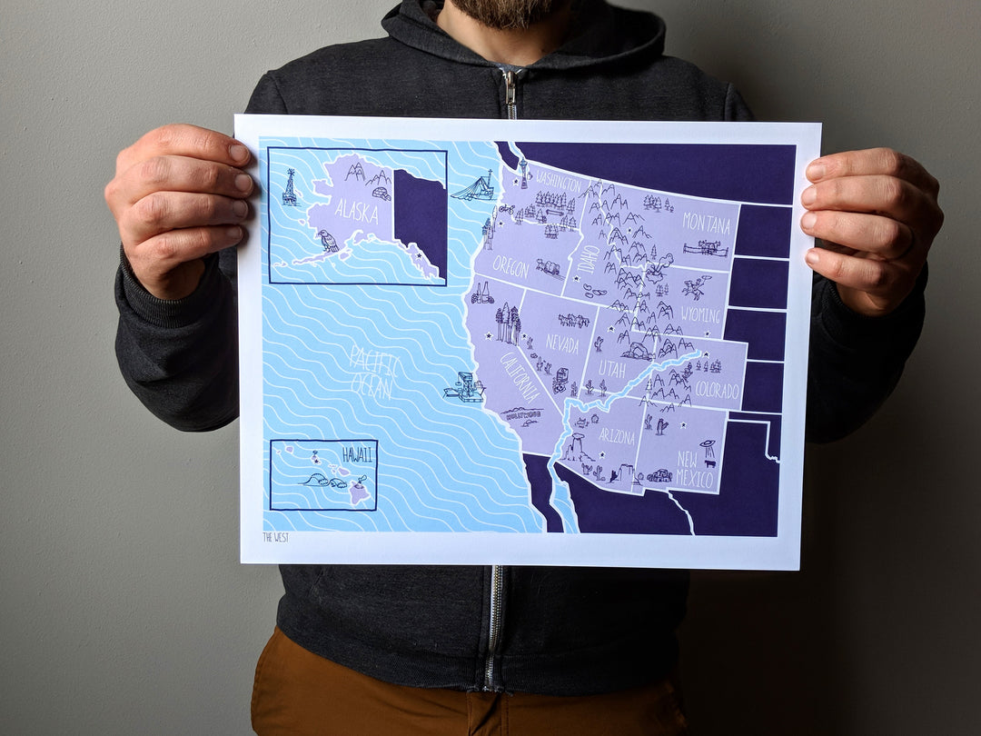 West Map Print by Brainstorm