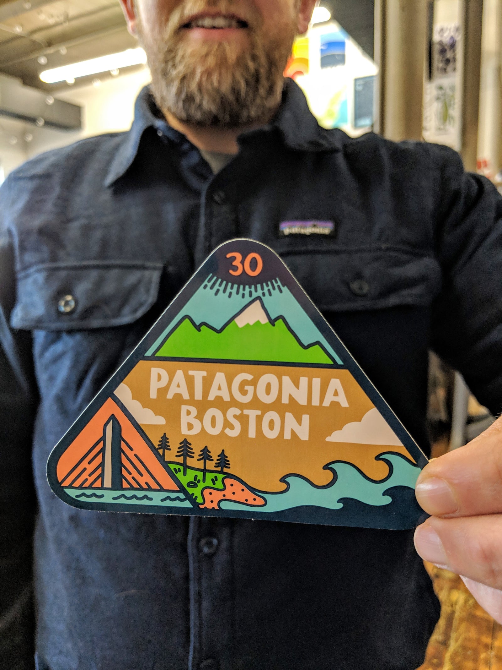 Patagonia Boston 30th Anniversary Logo