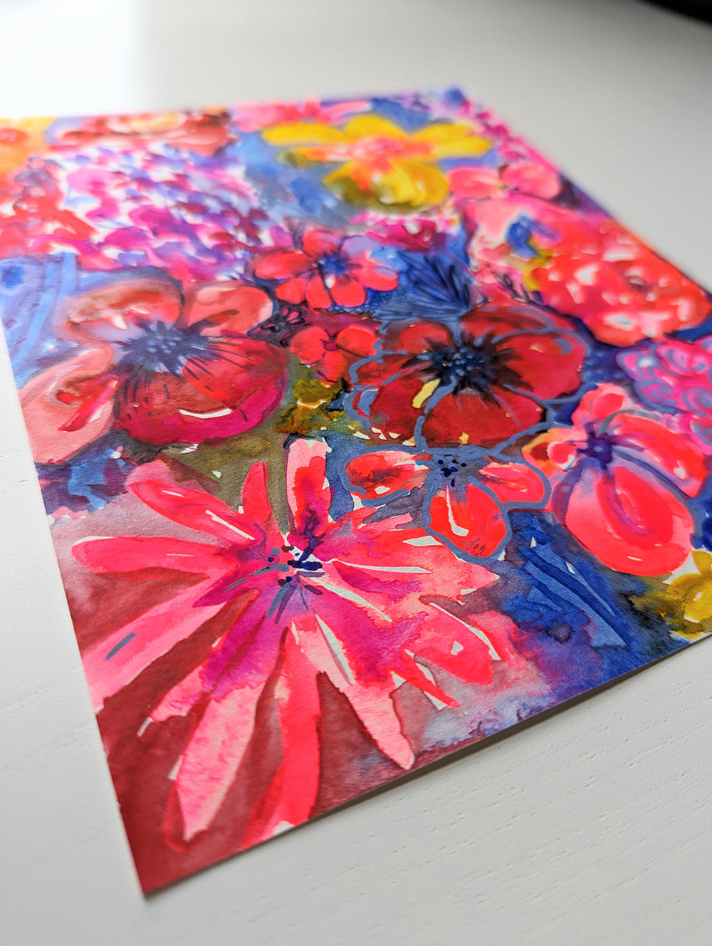 Neon Floral #4 - Original Painting by Briana Feola