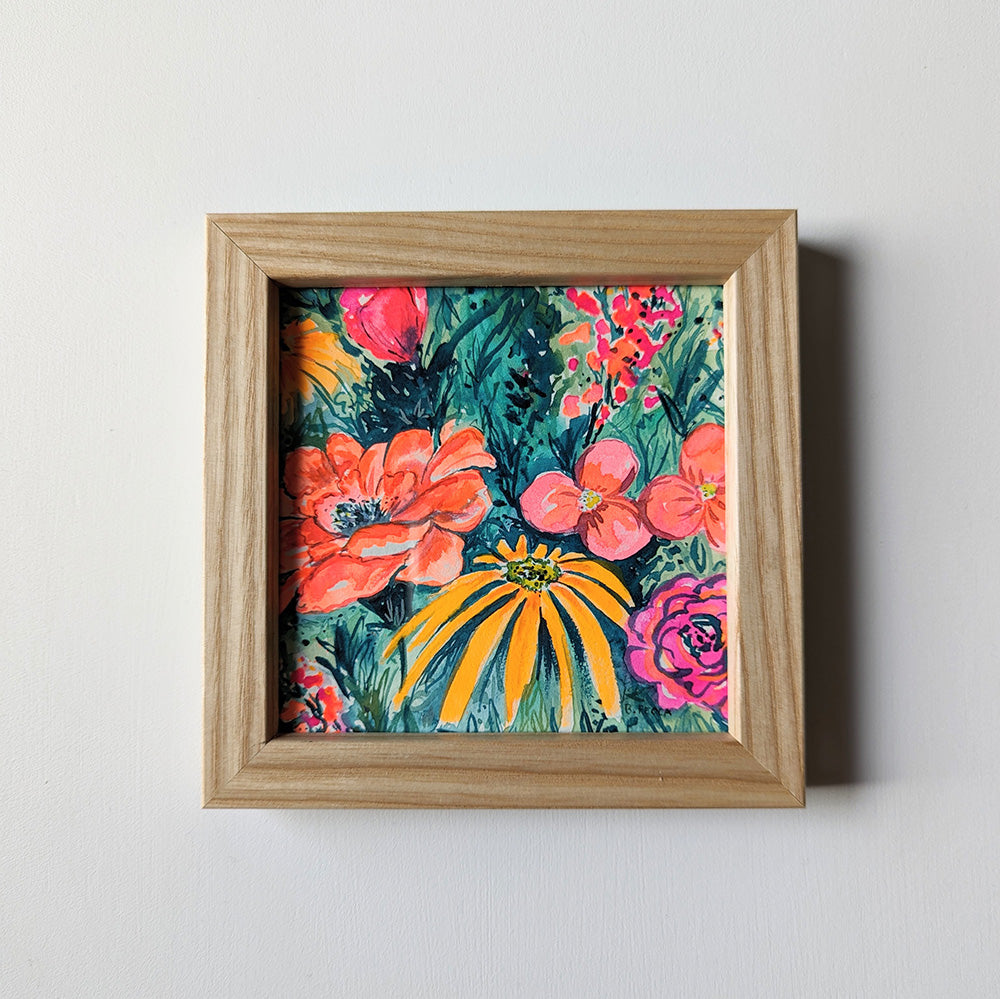 Mini Neon Florals - Original Paintings by Briana Feola