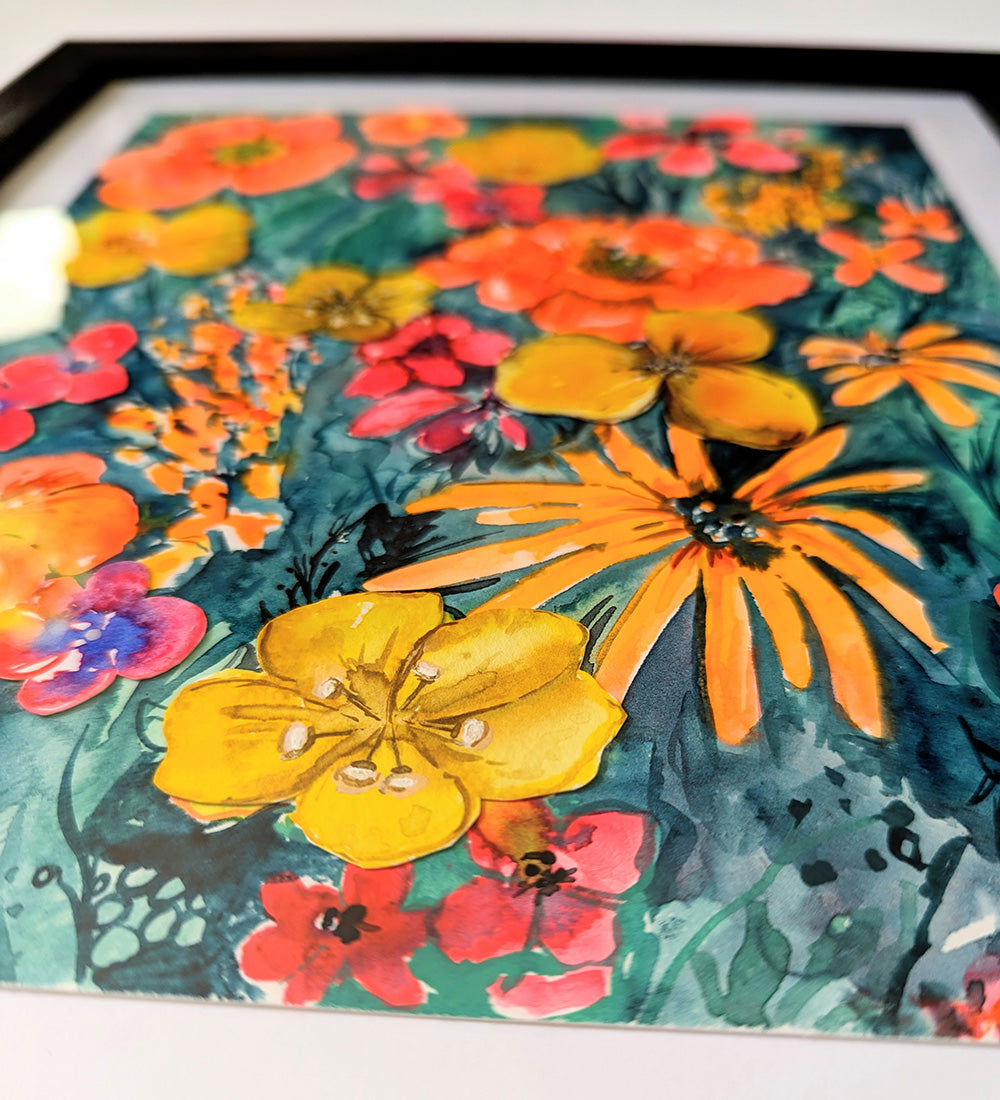Neon Floral #3 - Original Painting by Briana Feola