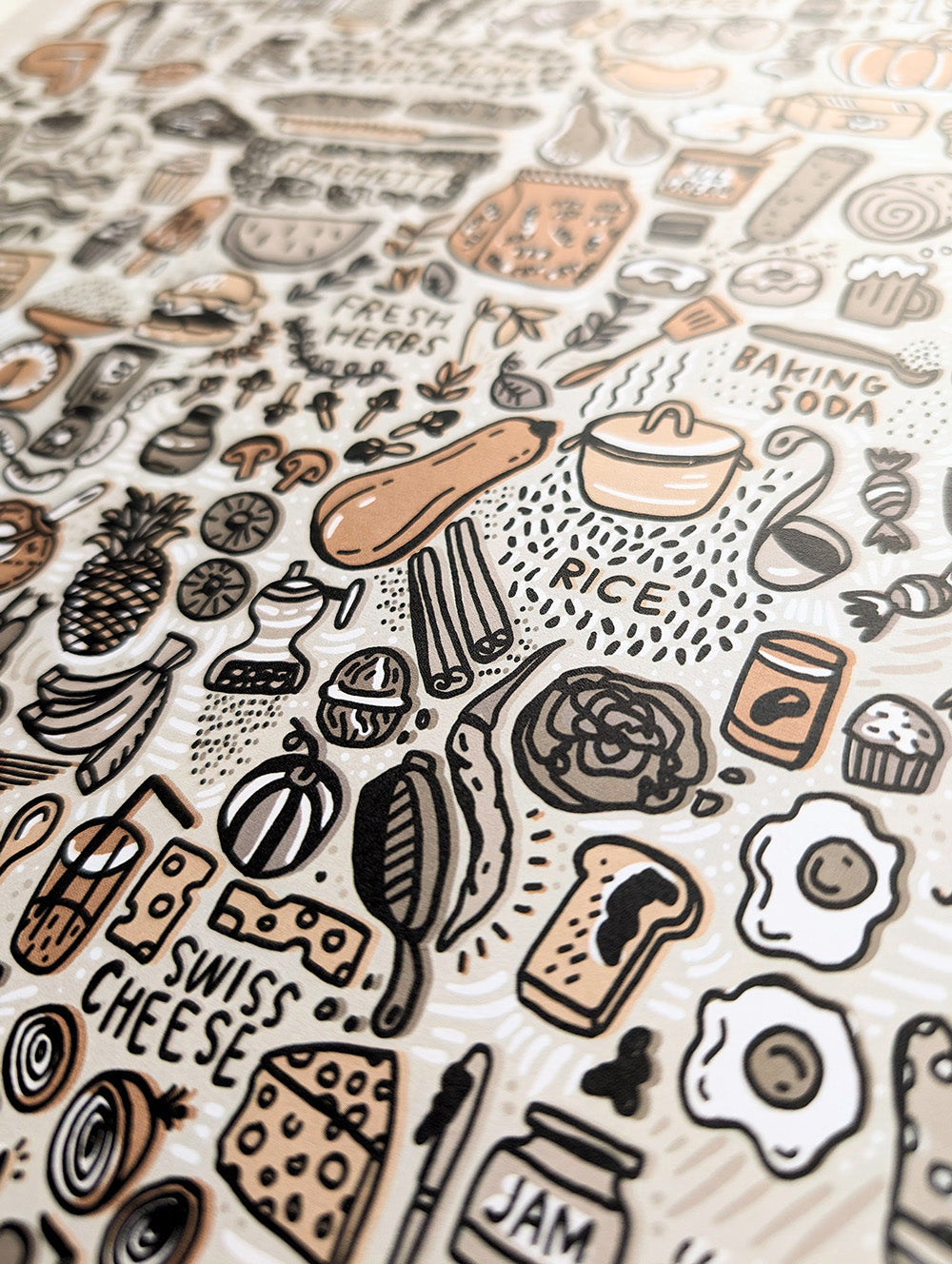 Illustrated Foodie Digital Print by Brainstorm