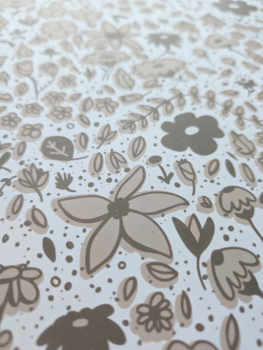 Flowerbed Digital Print in Muted Tones by Brainstorm 