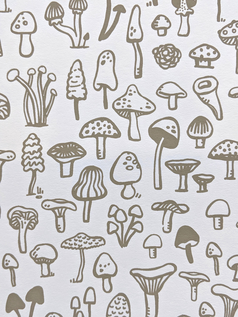 Gray Mushrooms Print by Brainstorm