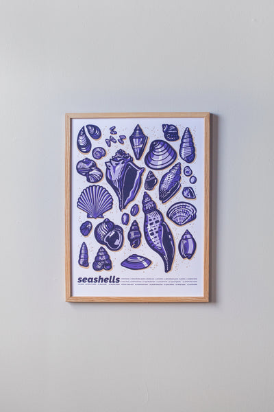 Seashells Print in Light Frame by Brainstorm