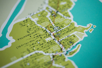 The Appalachian Trail Print by Brainstorm - 2,200 miles - A.T. Trail Map
