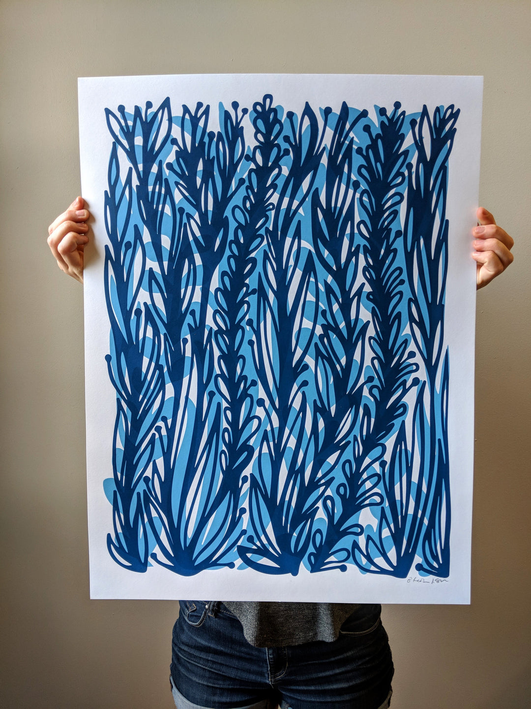 Blue Vines Print by Brainstorm