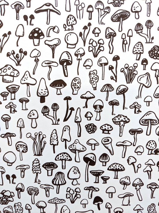 Little Brown Mushrooms Print by Brainstorm