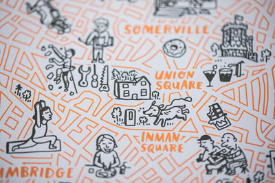 Boston Map Screenprint by Brainstorm