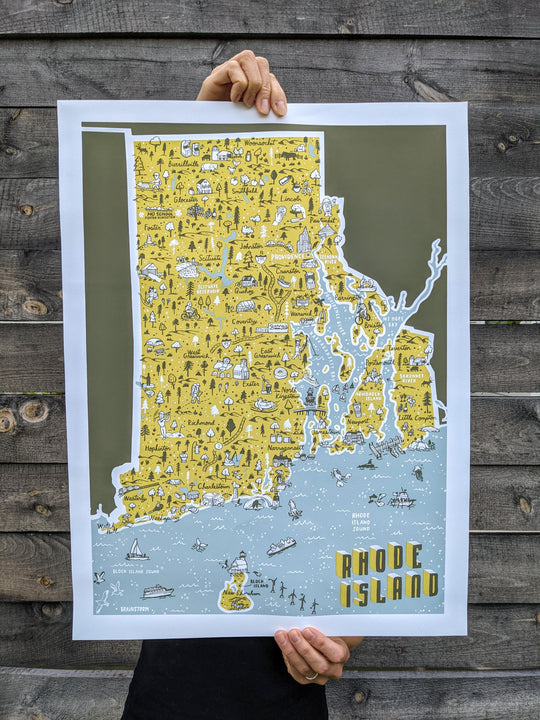Rhode Island Print by Brainstorm - RI MAP