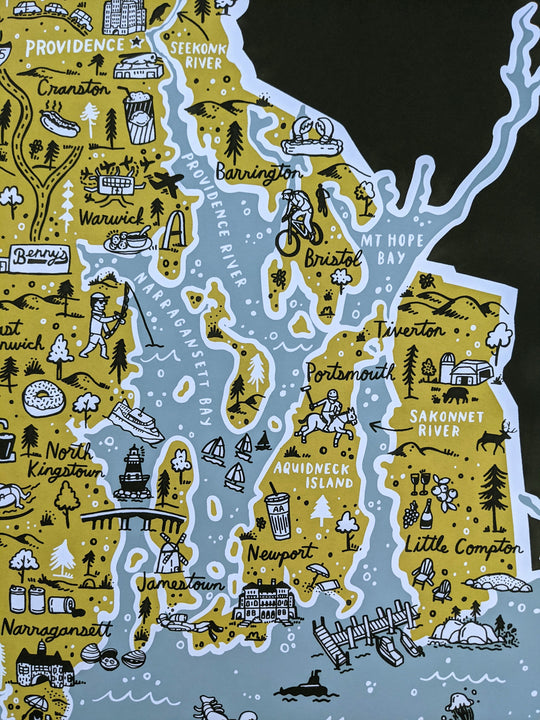 Rhode Island Print by Brainstorm - RI MAP