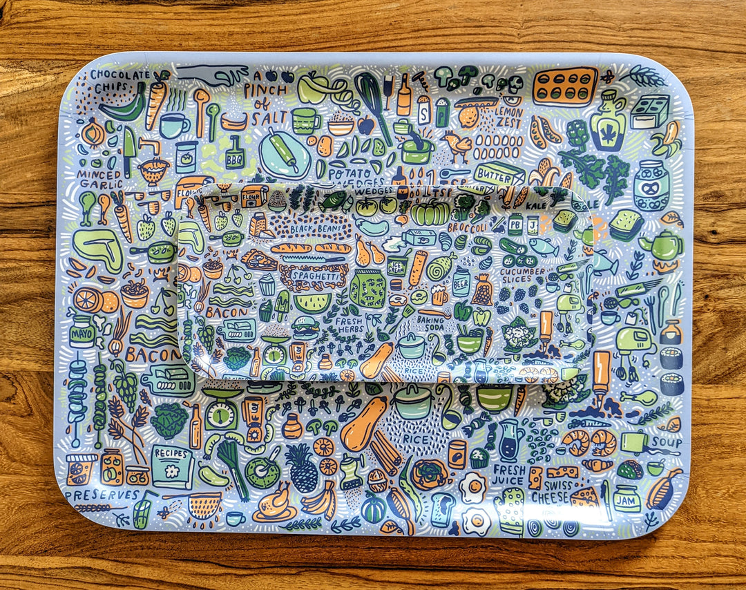 Foodie Illustrated Birch Trays by Brainstorm