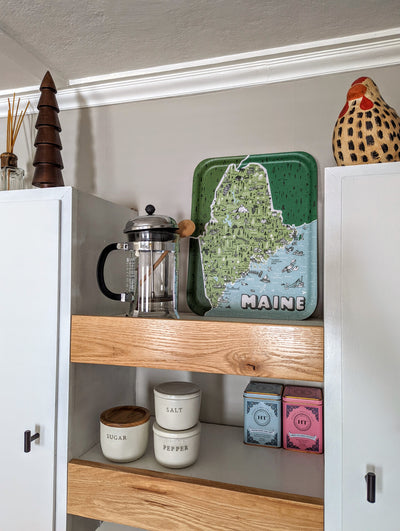 State of Maine Illustrated Birch Trays by Brainstorm