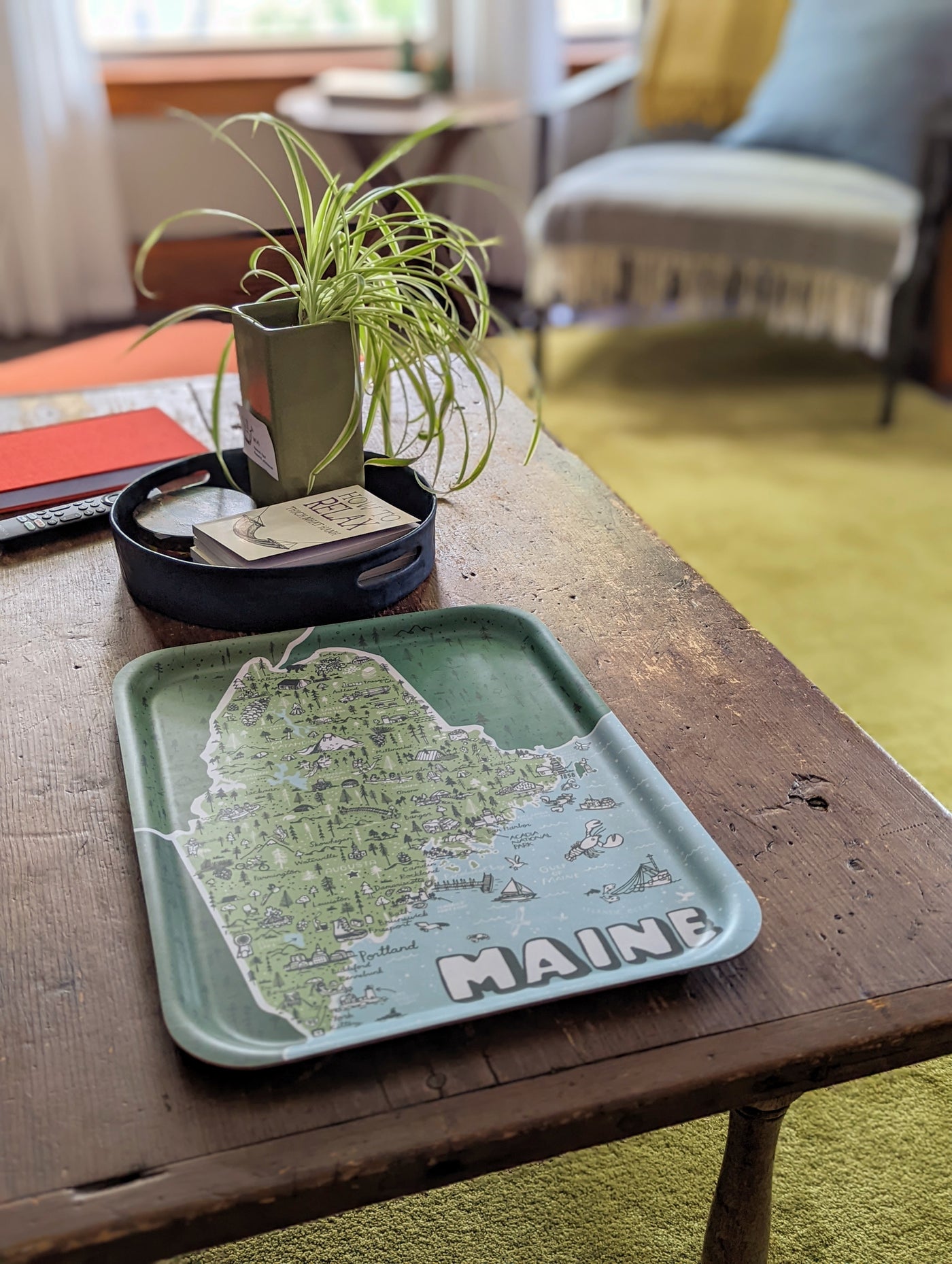 State of Maine Illustrated Birch Trays by Brainstorm