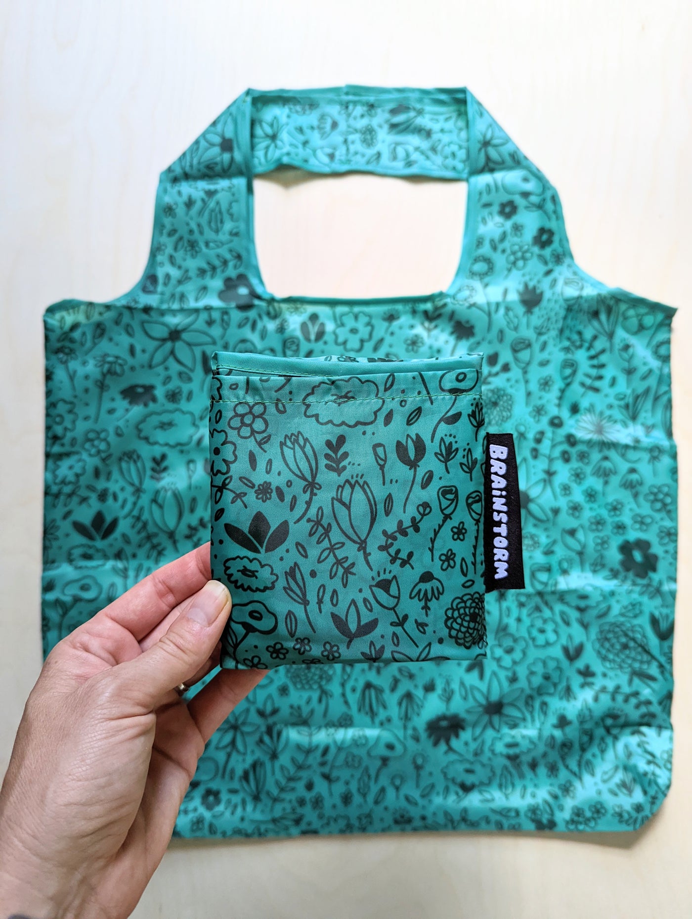 Flowerbed Green Reusable Tote by Brainstorm