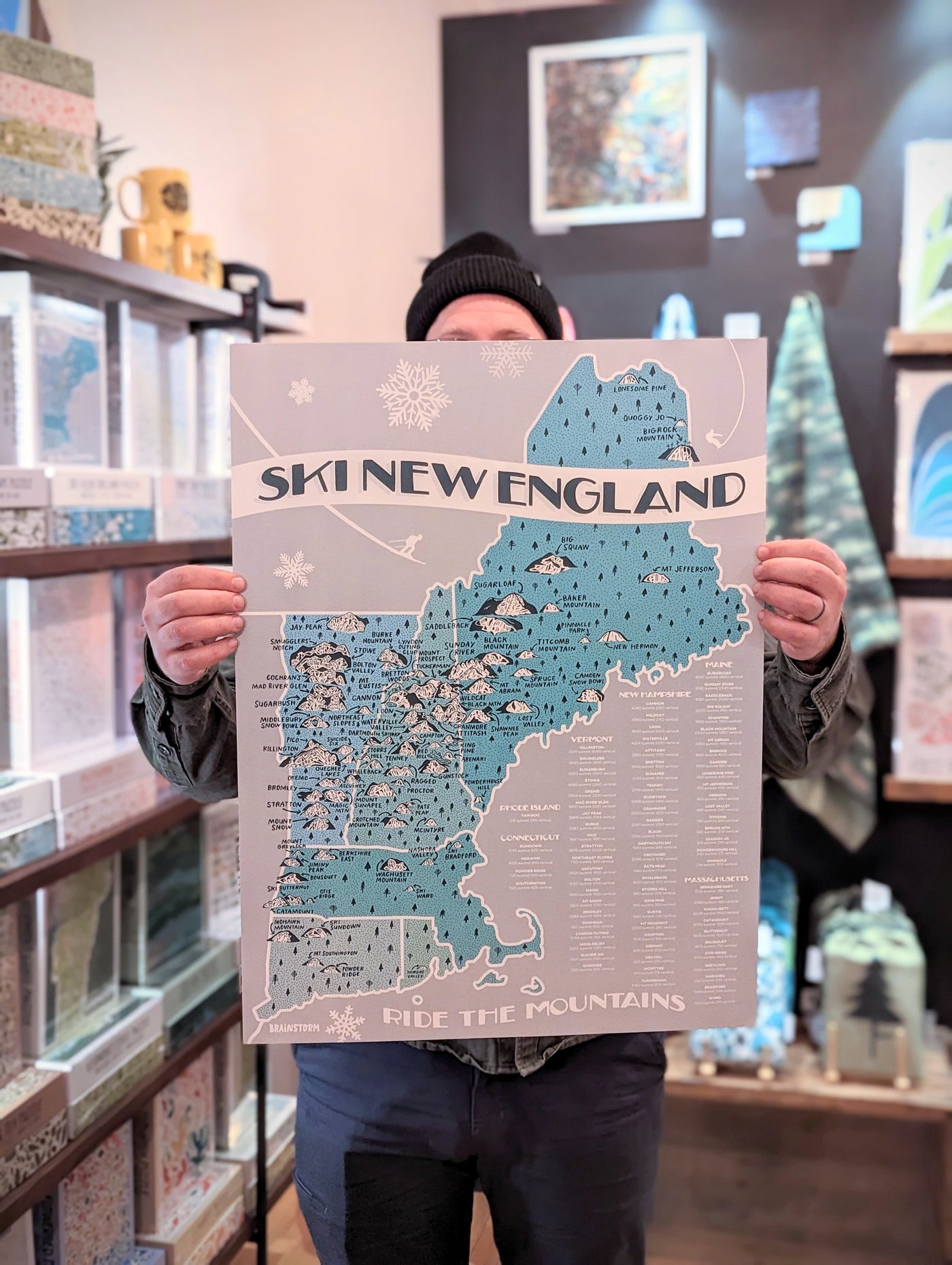 Brainstorm Ski New England Map Print