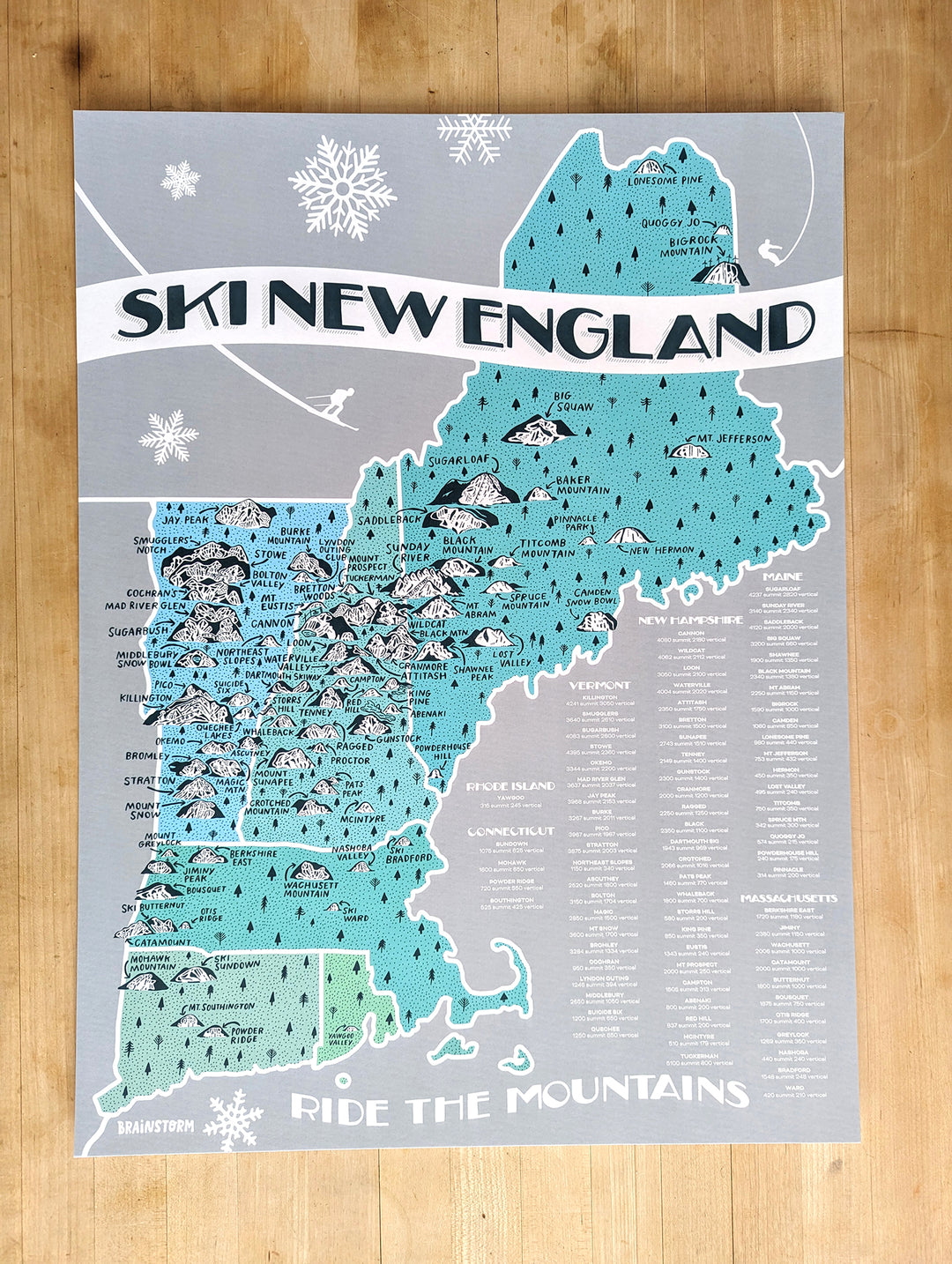 Ski New England Print by Brainstorm