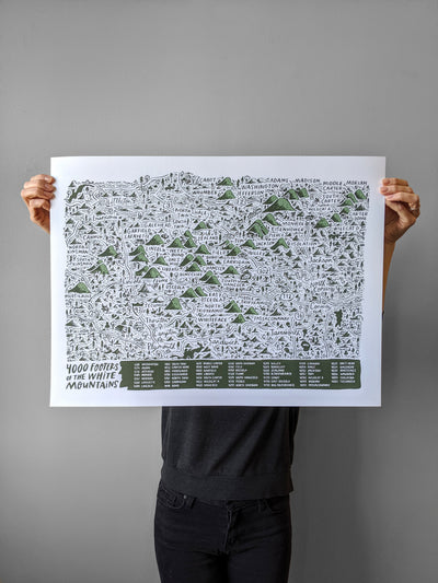 4000 Footers of the White Mountains New Hampshire Print by Brainstorm