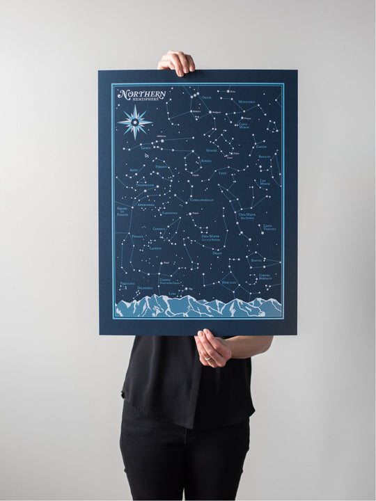 Northern Hemisphere Start Chart Print by Brainstorm - Constellations, Night Sky, Stars