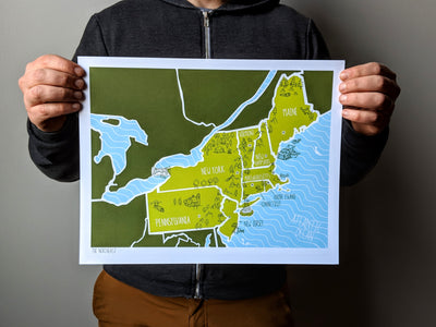 Northeast Map Print by Brainstorm