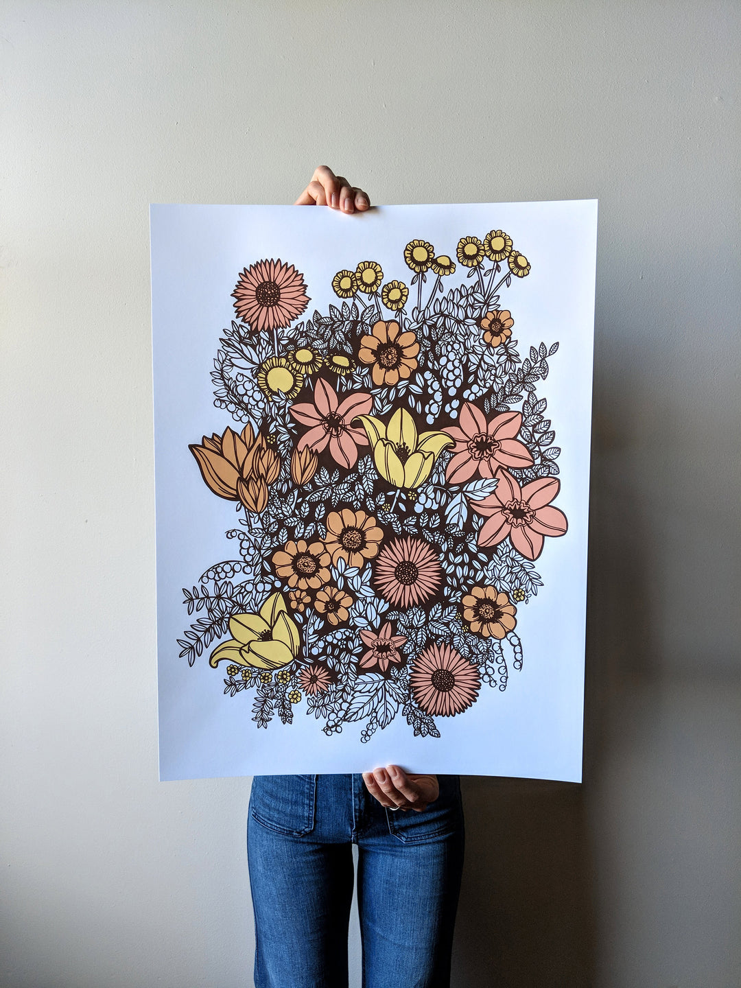Overgrowth Floral Print in Warm Tones by Brainstorm