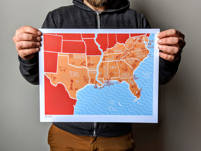 South Map Print by Brainstorm