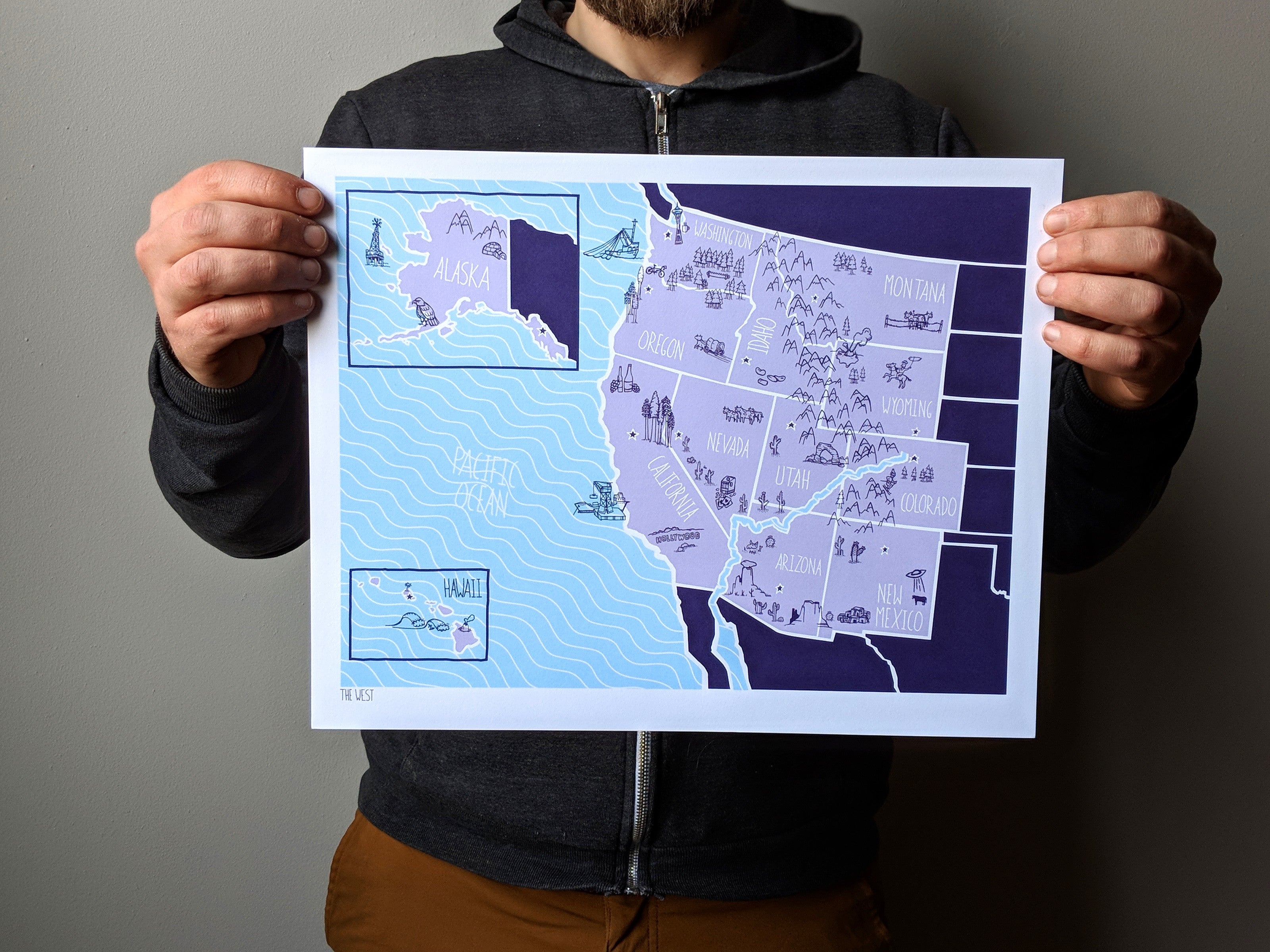 West Map Print by Brainstorm