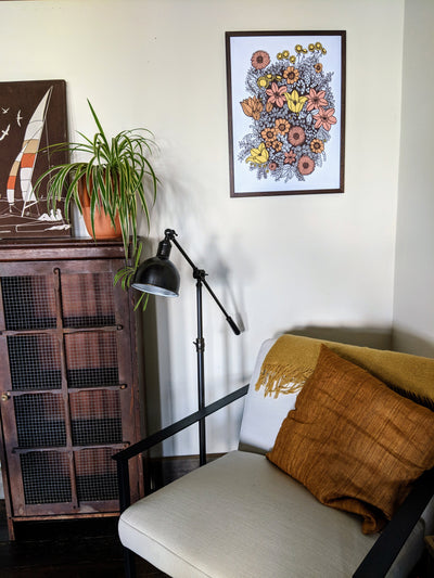 Overgrowth Floral Print in Warm Tones by Brainstorm