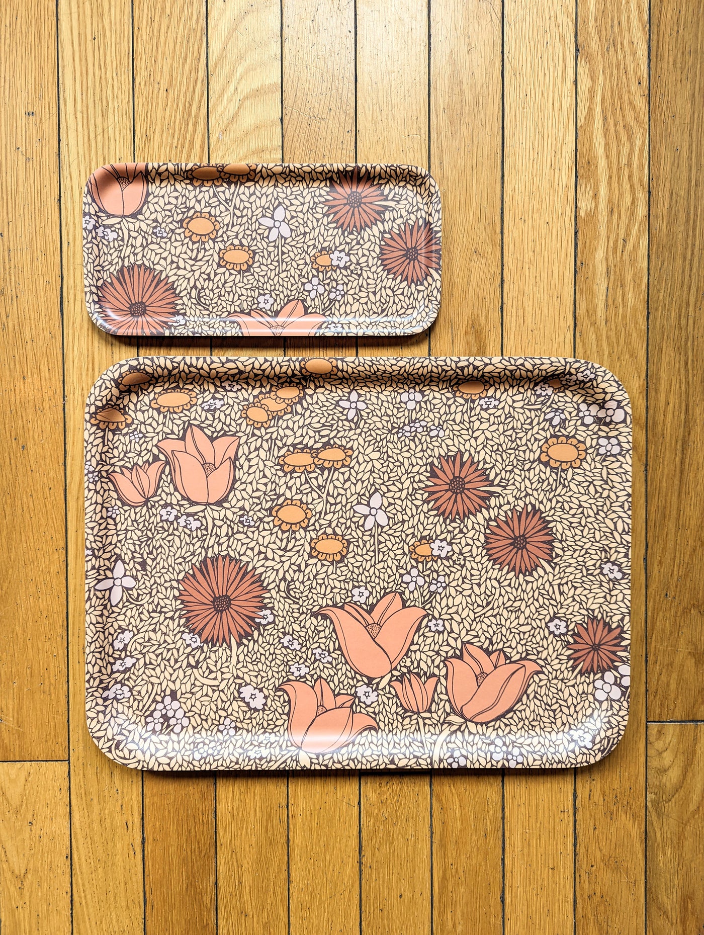 Golden Floral Birch Tray by Brainstorm