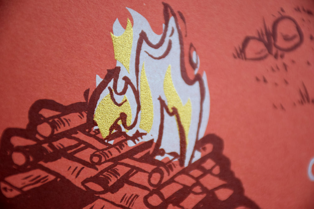 Campfires Print by Brainstorm - gold ink
