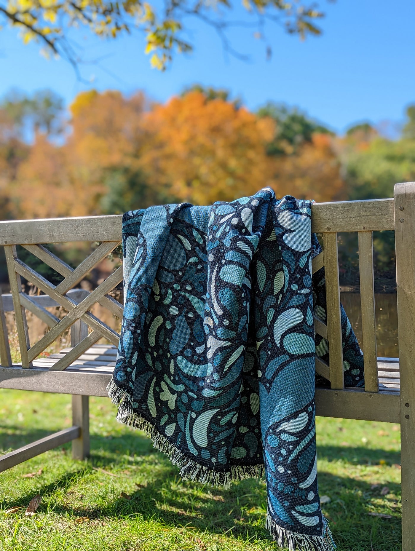 Blue Hues Woven Blanket by Brainstorm