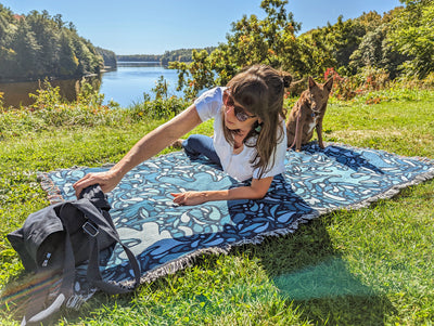Blue Hues Woven Blanket by Brainstorm