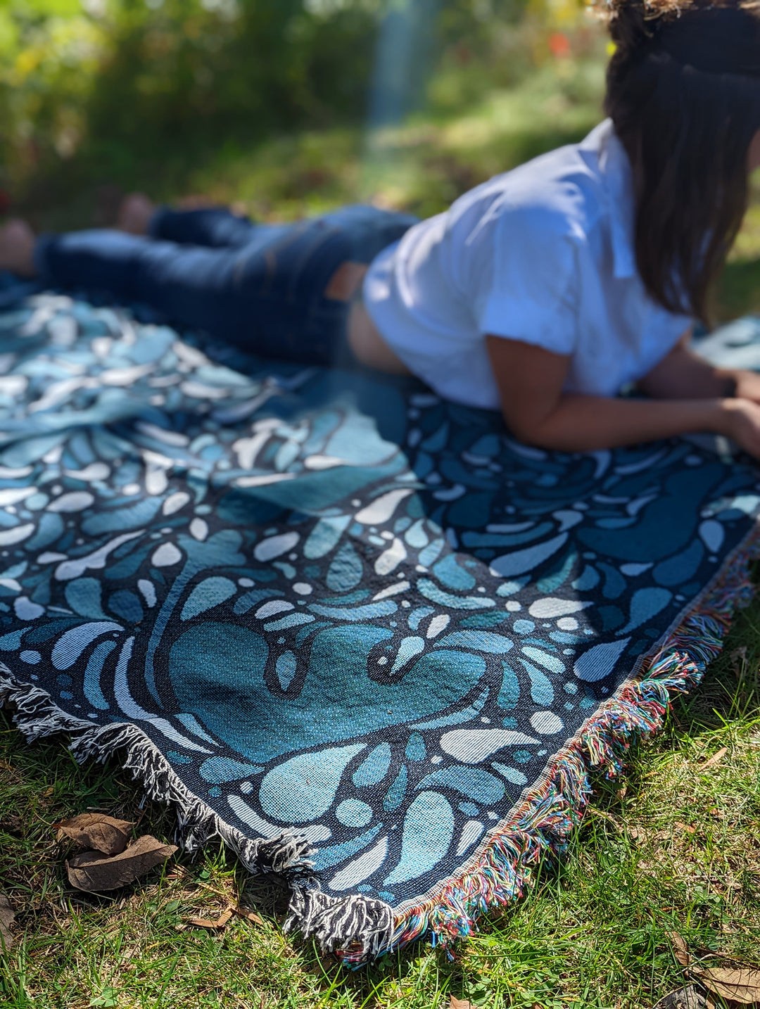 Blue Hues Woven Blanket by Brainstorm
