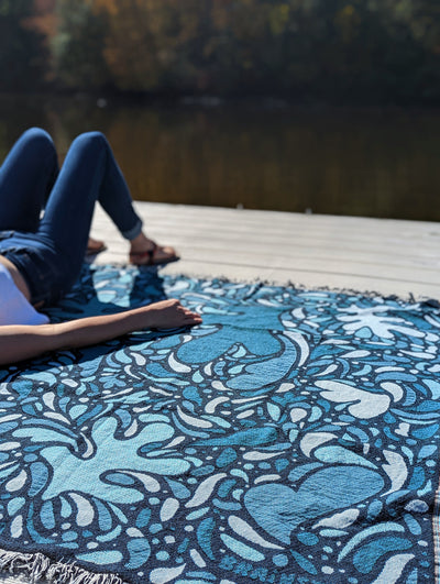 Blue Hues Woven Blanket by Brainstorm